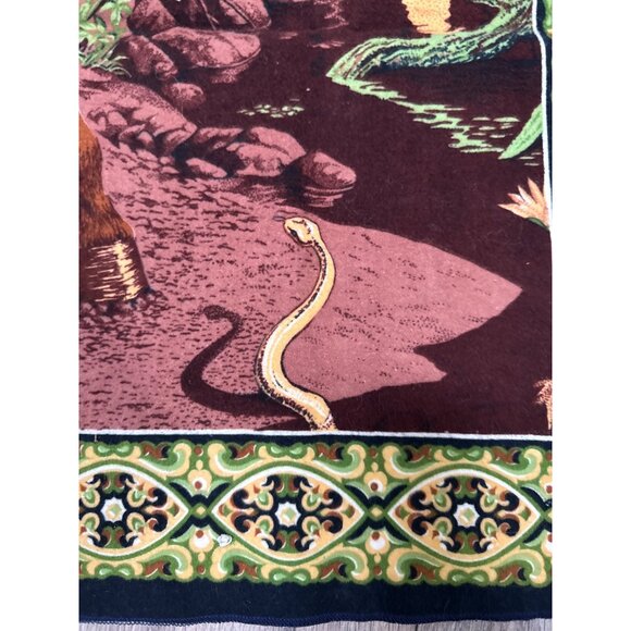 Vintage A.T.C. Unicorn Horse with Snake Print Tapestry Rug Wall Hanging 32x50 In - Picture 6 of 7